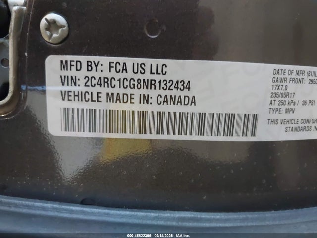 2C4RC1CG8NR132434 Chrysler Voyager Lx