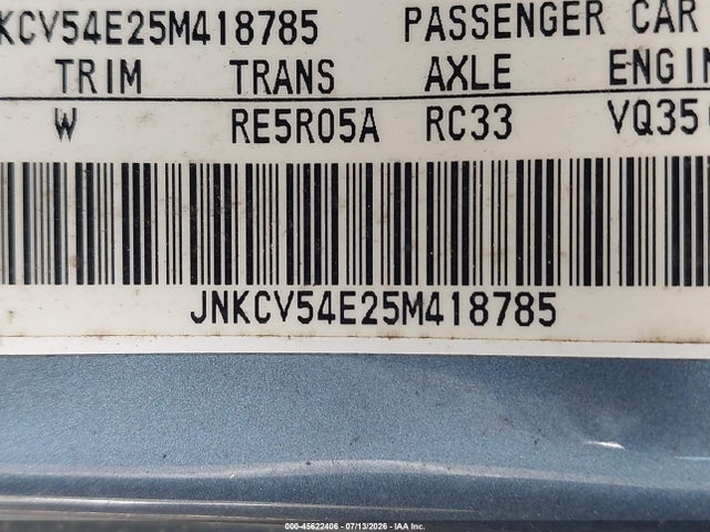 Продажа на аукционе авто 2005 Infiniti G35, vin: JNKCV54E25M418785, номер лота: 45622406