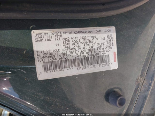 Продажа на аукционе авто 2001 Lexus Rx 300, vin: JTJHF10U110181358, номер лота: 45622407