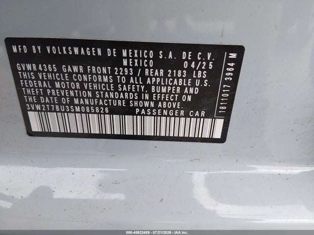 Auction sale of the 2025 Volkswagen Jetta Gli 2.0t Autobahn, vin: 3VW2T7BU3SM085826, lot number: 45622489