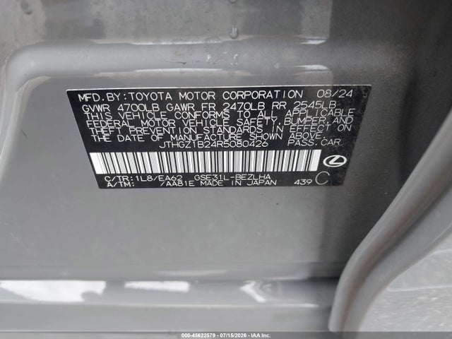 Продаж на аукціоні авто 2024 Lexus Is 350 F Sport, vin: JTHGZ1B24R5080426, номер лоту: 45622579