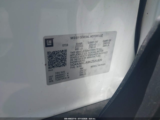 2019 Gmc Acadia Sle-1 მანქანა იყიდება აუქციონზე, vin: 1GKKNKLA9KZ121820, აუქციონის ნომერი: 45622718