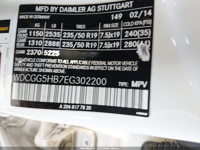 Продажа на аукционе авто 2014 Mercedes-benz Glk 350, vin: WDCGG5HB7EG302200, номер лота: 45622719