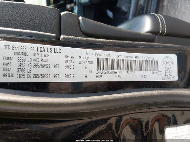 1C4RJFCG7HC790388 Jeep Grand Cherokee Overland