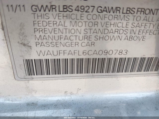 45622821 :رقم المزاد ، WAUFFAFL6CA090783 vin ، 2012 Audi A4 2.0t Premium Plus مزاد بيع