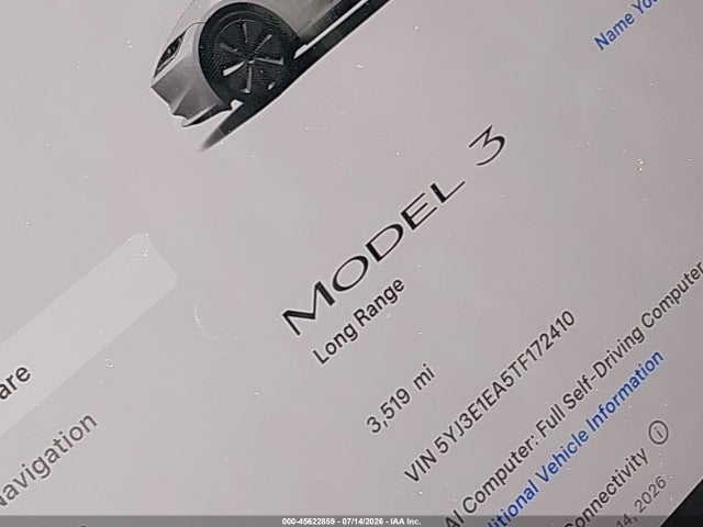 5YJ3E1EA5TF172410 Tesla Model 3 Premium Rear-wheel Drive/rear-wheel Drive