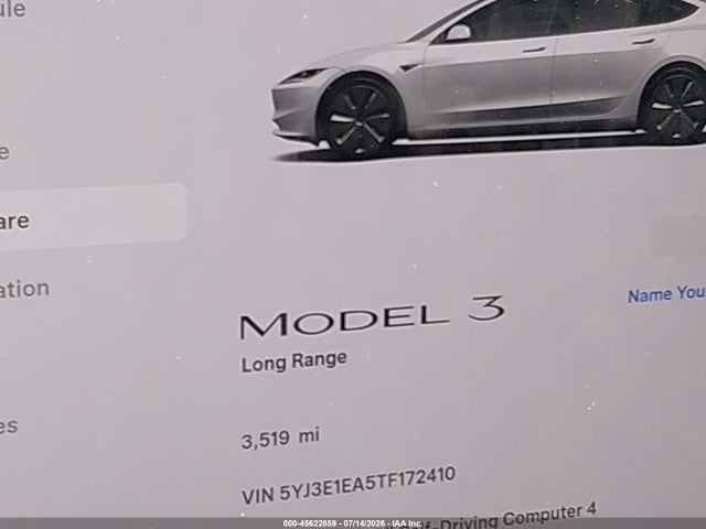 5YJ3E1EA5TF172410 Tesla Model 3 Premium Rear-wheel Drive/rear-wheel Drive