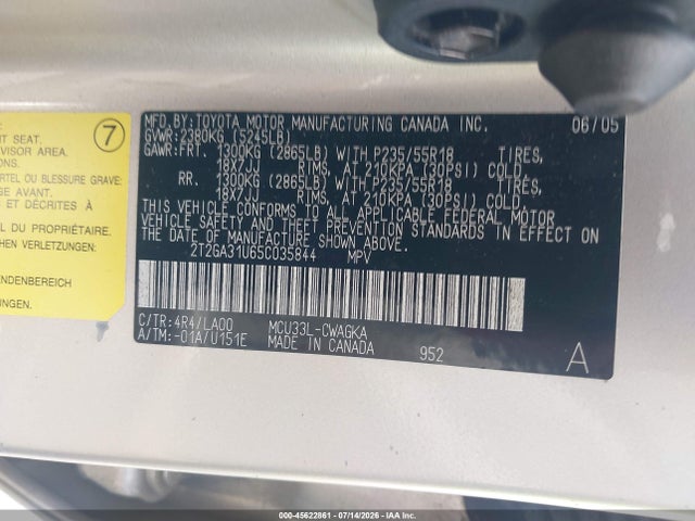 Aukcja sprzedaży 2005 Lexus Rx 330, vin: 2T2GA31U65C035844, numer aukcji: 45622861
