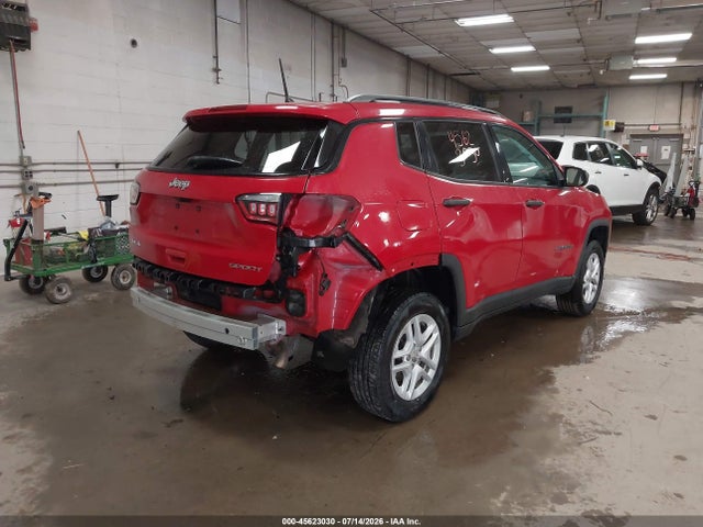 2018 Jeep Compass Sport 4x4 მანქანა იყიდება აუქციონზე, vin: 3C4NJDAB1JT398995, აუქციონის ნომერი: 45623030