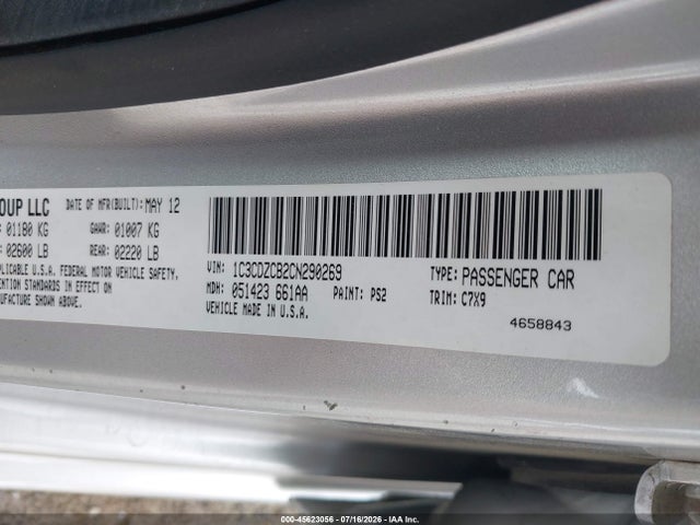 Продажа на аукционе авто 2012 Dodge Avenger Sxt, vin: 1C3CDZCB2CN290269, номер лота: 45623056