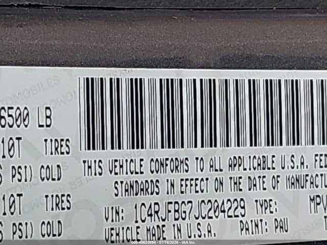 1C4RJFBG7JC204229 Jeep Grand Cherokee Limited 4x4