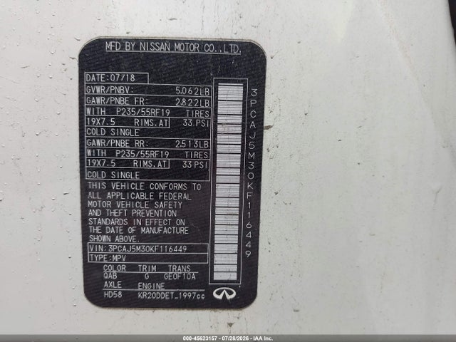 Infiniti Qx50 Essential 2019 3PCAJ5M30KF116449 Image 9