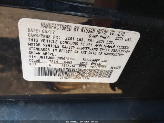Aukcja sprzedaży 2017 Infiniti Qx50, vin: JN1BJ0RR0HM412756, numer aukcji: 45623302