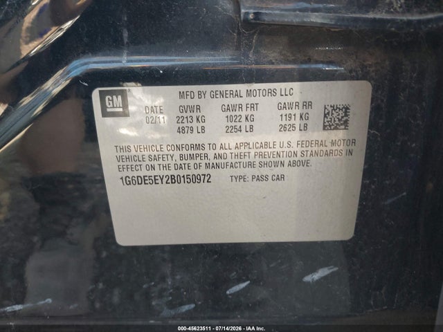 Продажа на аукционе авто 2011 Cadillac Cts Luxury, vin: 1G6DE5EY2B0150972, номер лота: 45623511