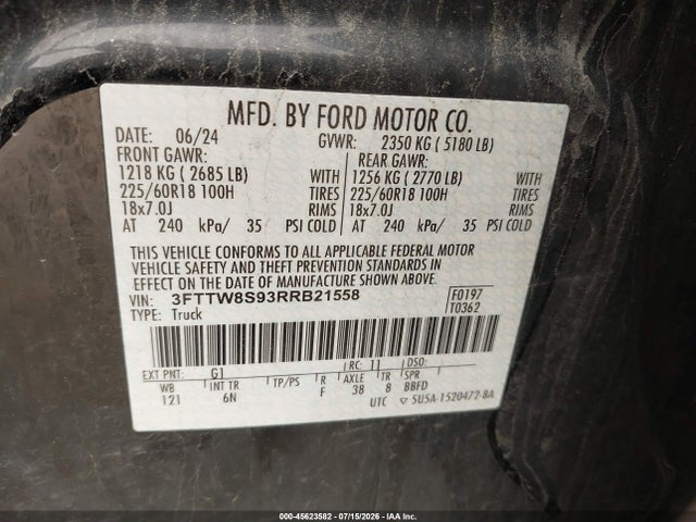 Ford Maverick Lariat 2024 3FTTW8S93RRB21558 Image 9