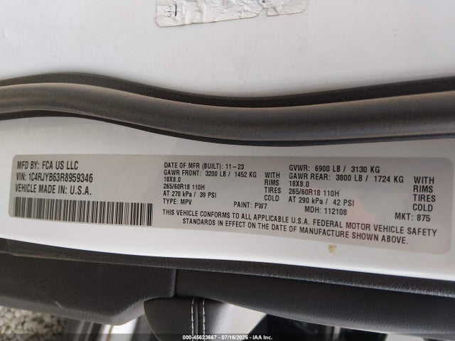 1C4RJYB63R8959346 Jeep Grand Cherokee 4xe