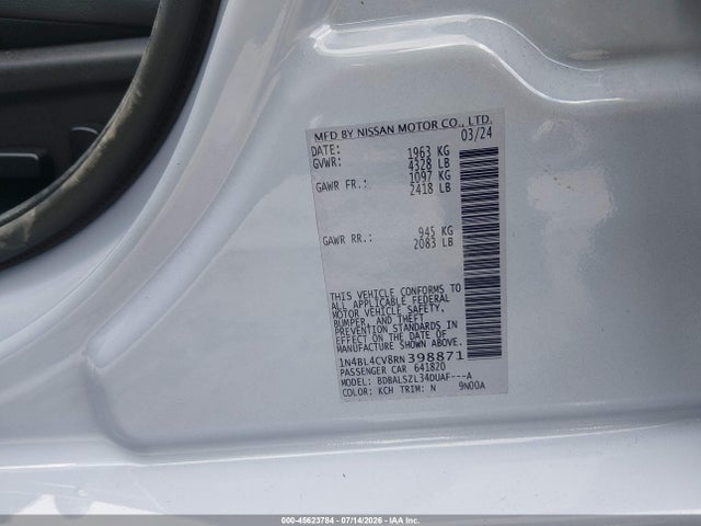1N4BL4CV8RN398871 Nissan Altima Sr Fwd