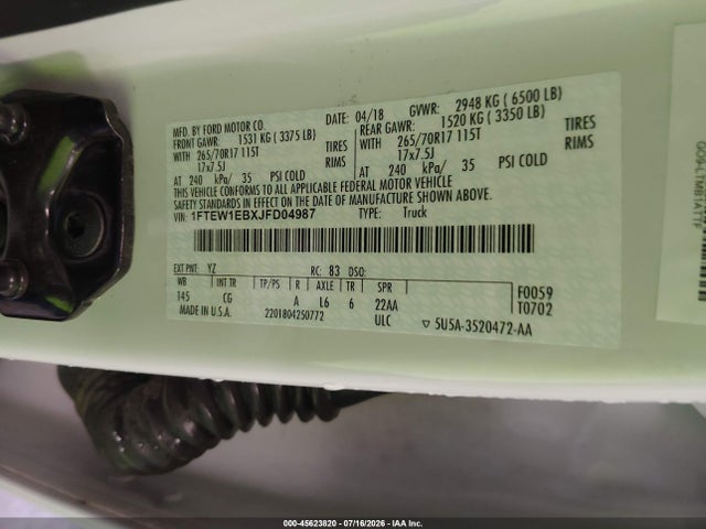 Ford F-150 Xl 2018 1FTEW1EBXJFD04987 Image 9