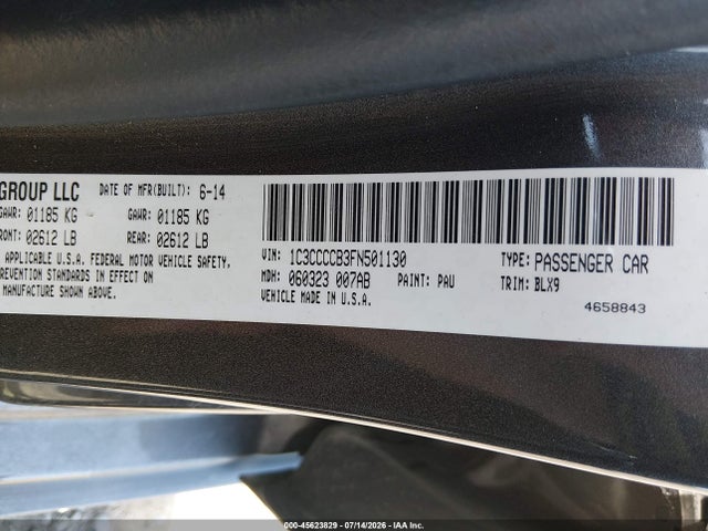 Продаж на аукціоні авто 2015 Chrysler 200 C, vin: 1C3CCCCB3FN501130, номер лоту: 45623829