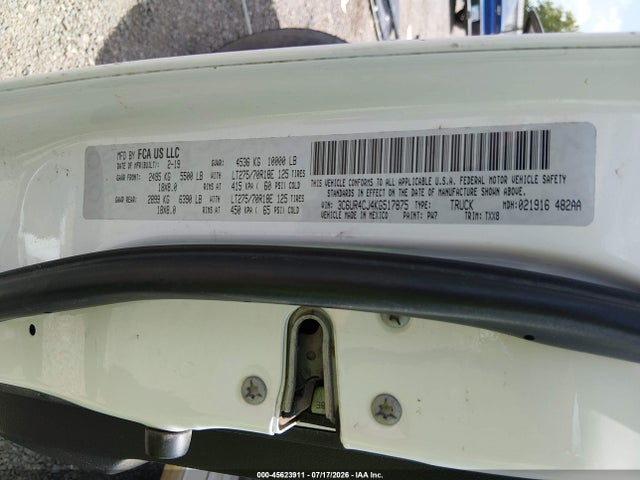 45623911 :رقم المزاد ، 3C6UR4CJ4KG517875 vin ، 2019 Ram 2500 Tradesman  4x2 6'4 Box مزاد بيع