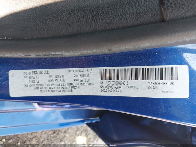 Продаж на аукціоні авто 2016 Chrysler 200 S, vin: 1C3CCCBB3GN184310, номер лоту: 45623971