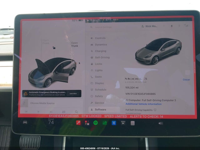 Продажа на аукционе авто 2018 Tesla Model 3 Long Range/mid Range, vin: 5YJ3E1EA5JF060865, номер лота: 45624006
