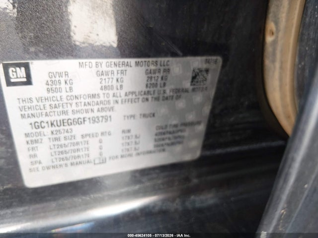 Aukcja sprzedaży 2016 Chevrolet Silverado 2500hd Work Truck, vin: 1GC1KUEG6GF193791, numer aukcji: 45624105