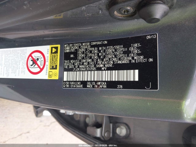 45624111 :رقم المزاد ، JTJZK1BA6E2010585 vin ، 2014 Lexus Rx 350 مزاد بيع