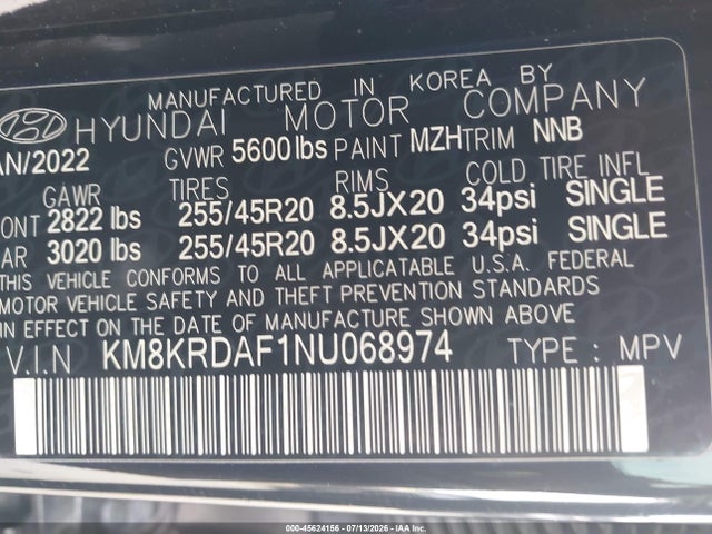 Hyundai Ioniq 5 Limited 2022 KM8KRDAF1NU068974 Image 9