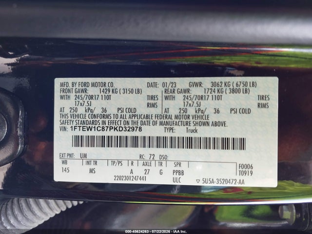 Aukcja sprzedaży 2023 Ford F-150 Xlt, vin: 1FTEW1C87PKD32978, numer aukcji: 45624263
