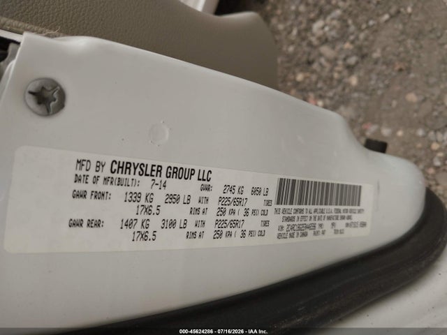 45624286 :رقم المزاد ، 2C4RC1BG2ER446596 vin ، 2014 Chrysler Town & Country Touring مزاد بيع