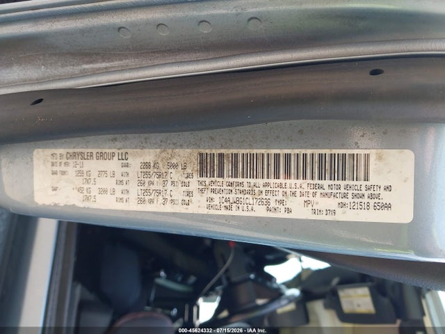 2012 Jeep Wrangler Sahara მანქანა იყიდება აუქციონზე, vin: 1C4AJWBG1CL172636, აუქციონის ნომერი: 45624332