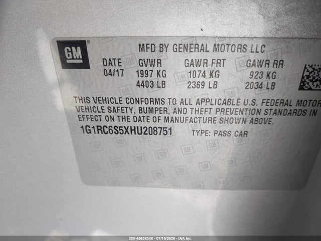 Chevrolet VOLT LT 2017 1G1RC6S5XHU208751 Image 9