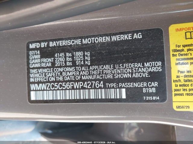 Aukcja sprzedaży 2015 Mini Countryman Cooper S, vin: WMWZC5C56FWP42764, numer aukcji: 45624445