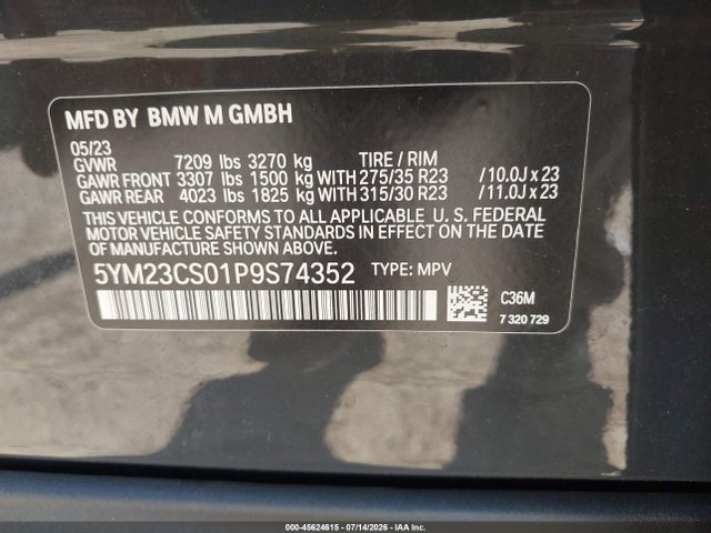 5YM23CS01P9S74352 BMW Xm
