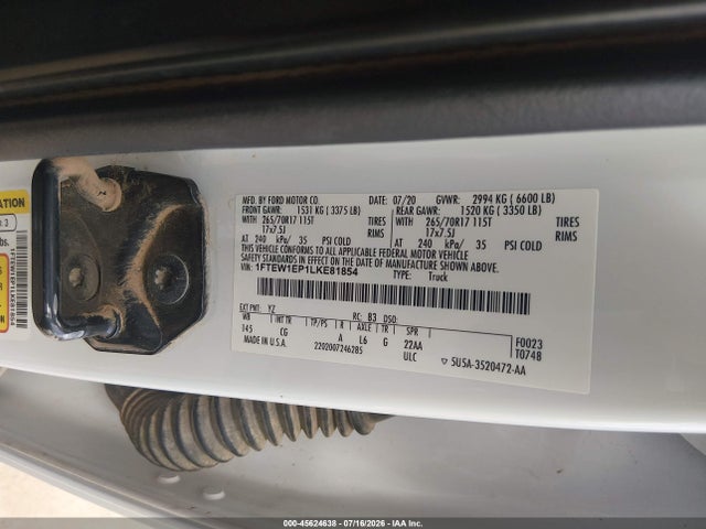 1FTEW1EP1LKE81854 Ford F-150 Xl
