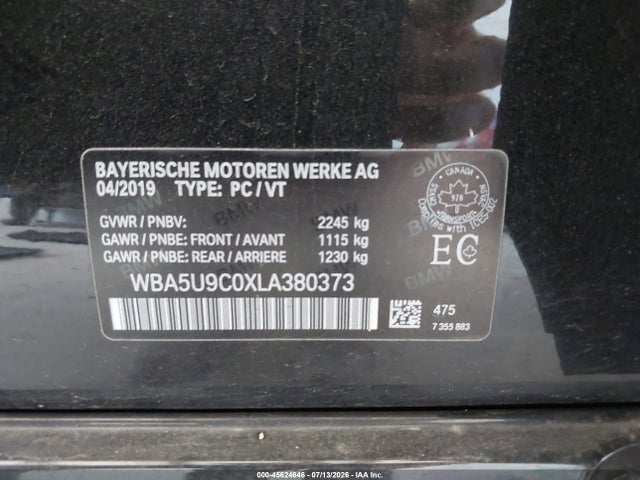 Продаж на аукціоні авто 2020 Bmw M340i M340i Xdrive, vin: WBA5U9C0XLA380373, номер лоту: 45624646