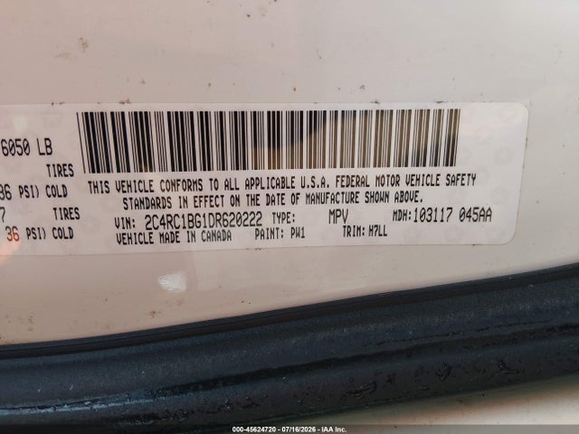 Aukcja sprzedaży 2013 Chrysler Town & Country Touring, vin: 2C4RC1BG1DR620222, numer aukcji: 45624720