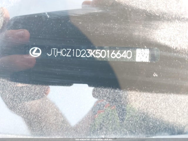 Aukcja sprzedaży 2019 Lexus Is 350, vin: JTHCZ1D23K5016640, numer aukcji: 45624780