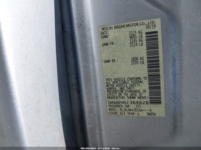 Nissan Maxima Platinum Xtronic Cvt 2020 1N4AA6FV0LC364628 Image 9