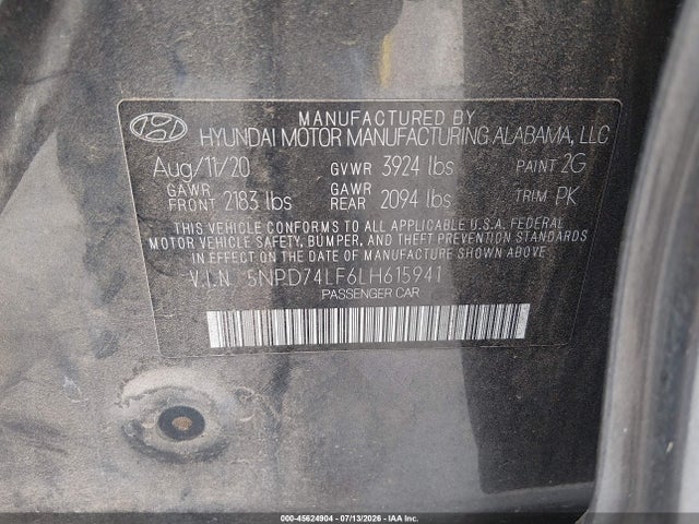 Hyundai ELANTRA SE 2020 5NPD74LF6LH615941 Image 9