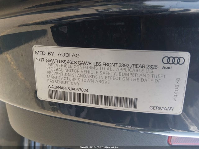 Продаж на аукціоні авто 2018 Audi A5 2.0t Premium, vin: WAUPNAF58JA057824, номер лоту: 45625127