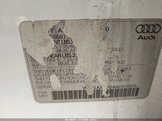 Продаж на аукціоні авто 2010 Audi Q5 3.2 Premium, vin: WA1LKAFP8AA093955, номер лоту: 45625171