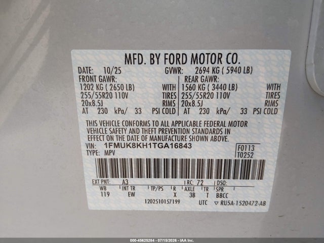 Ford Explorer St-line 2026 1FMUK8KH1TGA16843 Image 9