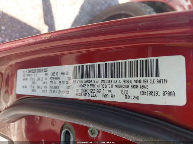 2014 Ram 1500 Express მანქანა იყიდება აუქციონზე, vin: 1C6RR7FT2ES176915, აუქციონის ნომერი: 45625292