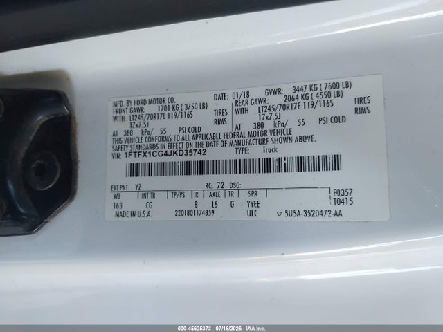 Ford F-150 Xl 2018 1FTFX1CG4JKD35742 Image 9