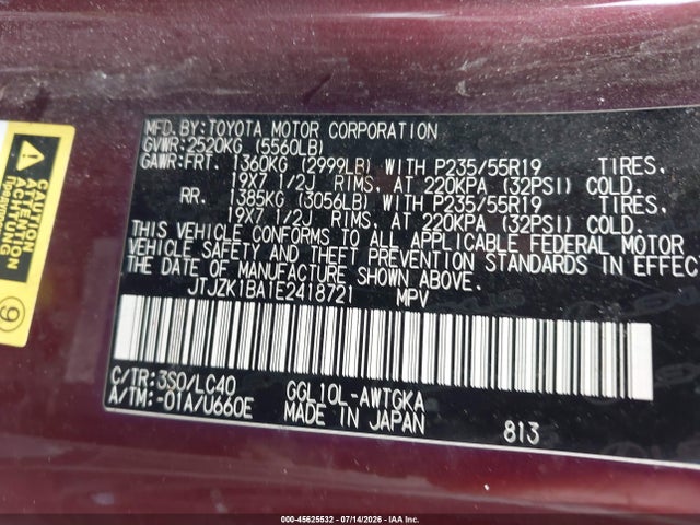 Lexus RX 350 2014 JTJZK1BA1E2418721 Image 9
