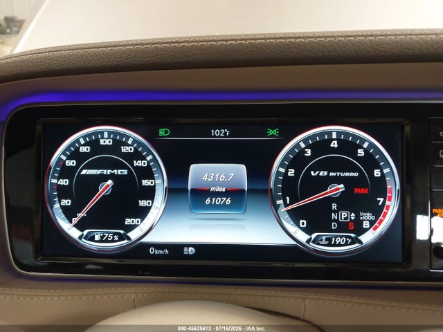 Aukcja sprzedaży 2016 Mercedes-benz Amg S 63 4matic, vin: WDDUG7JB0GA205494, numer aukcji: 45625613