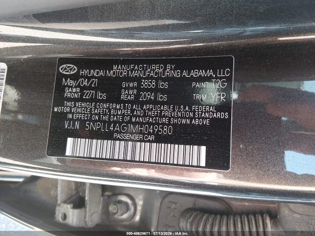 Продаж на аукціоні авто 2021 Hyundai Elantra Se, vin: 5NPLL4AG1MH049580, номер лоту: 45625671