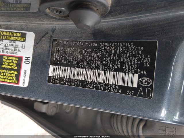 Toyota COROLLA SE 2018 2T1BURHE2JC057678 Image 9